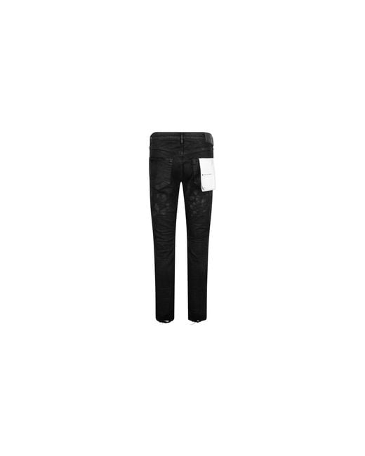 Purple Brand Black Slim Fit Jeans Low Rise With Slim Leg Oil Spill" P001 Bop" for men
