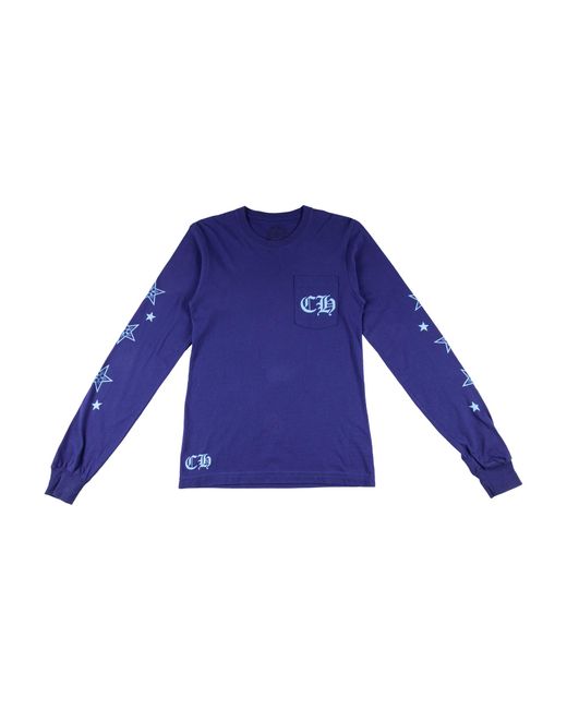 Chrome Hearts Blue Star Long-Sleeve T-Shirt Chrm1148" for men
