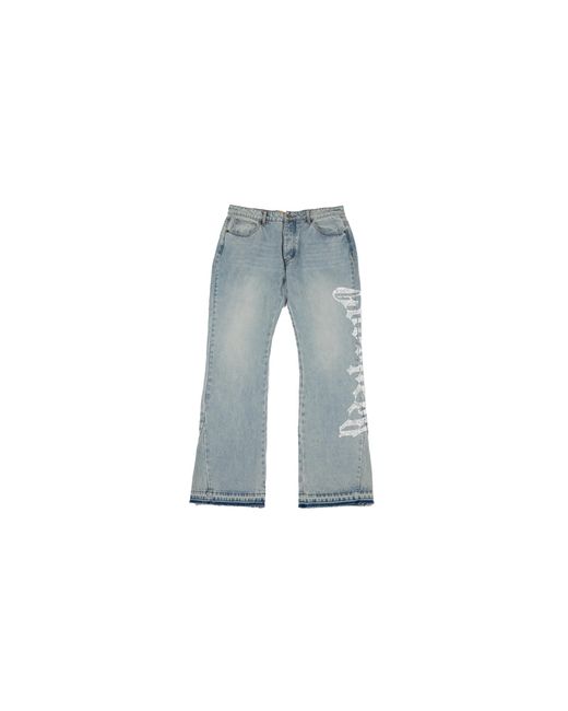 GODSPEED NEW YORK Black Og Logo Flared Printed Denim Jeans Wash" Gs113" for men