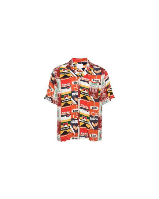 Rhude Black Cigaretta Silk Shirt Rhps24Sr04174362" for men