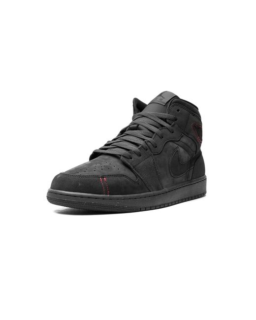 Nike Black Air 1 Mid Se Craft "dark Smoke Red" Shoes for men