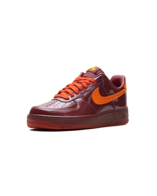 Nike Red Air Force 1 Low "Patent Leather Dark Team Safety" Io4489 601" for men