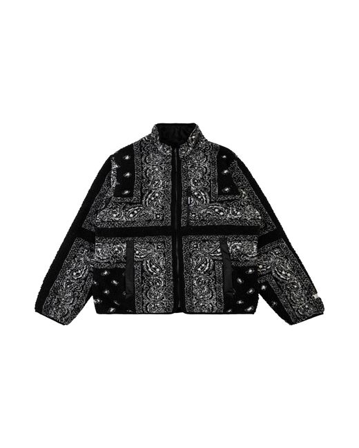 Supreme Black Reversible Bandana Fleece Jack "Fw19" Su9527"