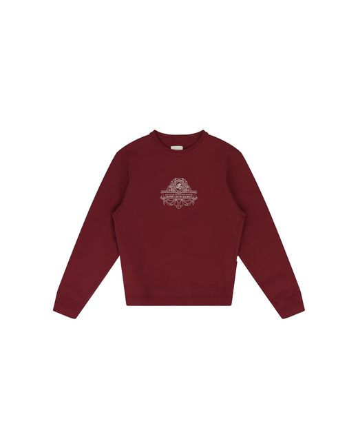 Aimé Leon Dore Red Emblem Logo Crewneck Sweatshirt "Merlot" Fw24Cs003 Merlot" for men