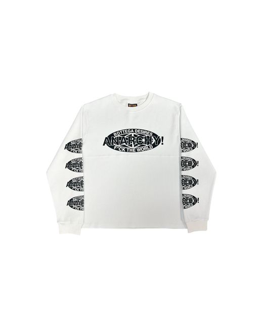Bottega Desires Black Reconstructed Anarchy Long Sleeve Thermal T-Shirt Bd013" for men