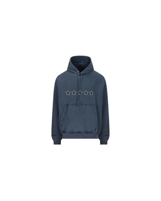 Balenciaga Blue Oversized Drawstring Hoodie "Washed" 858143 Ttvl5 8806" for men