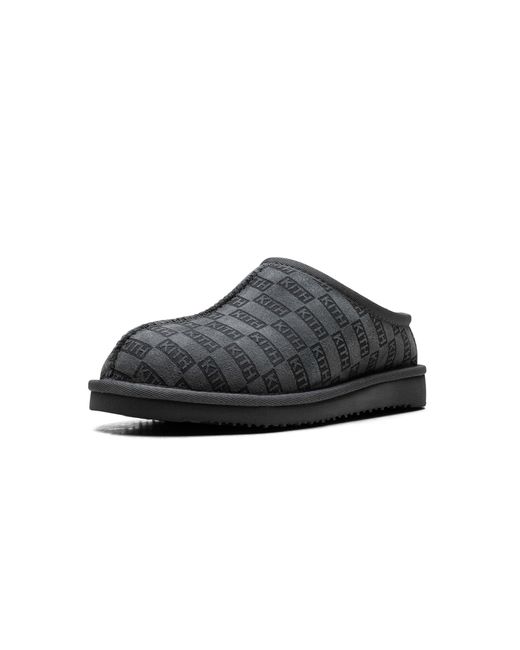 Kith Black Mas Monogram Shearling Slippers "Stadium" Khmsh0004 302" for men