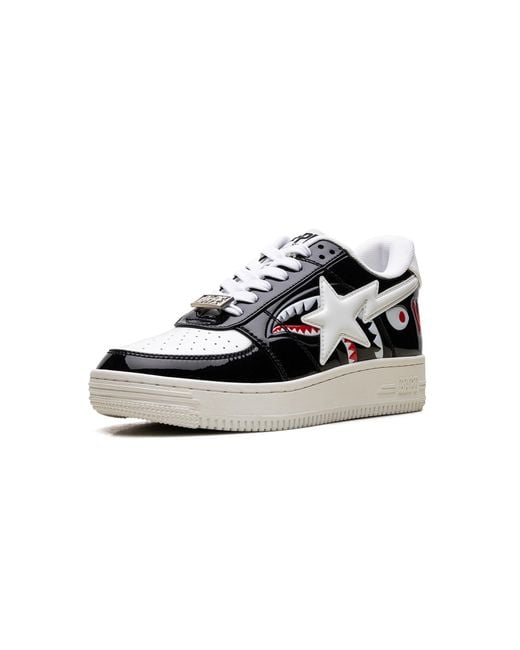 A Bathing Ape Black Sta Low "Shark" 1G80191009 Blk" for men