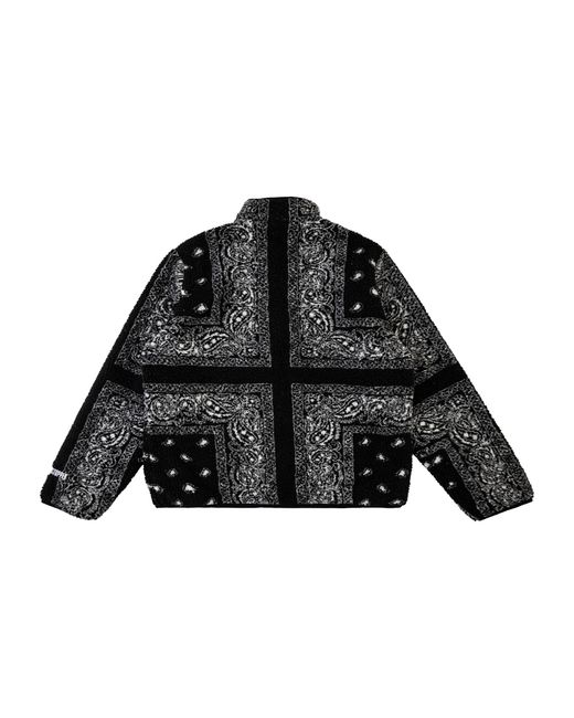 Supreme Black Reversible Bandana Fleece Jack "Fw19" Su9527"