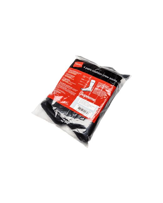 Supreme Black Hanes Socks (4) Su2010"