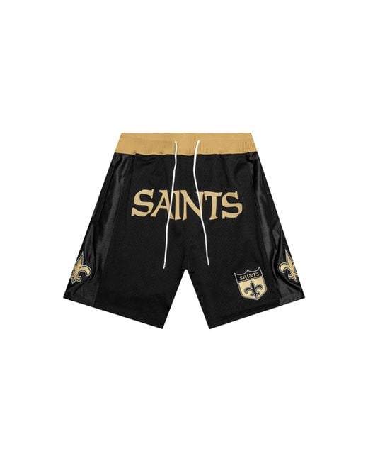 Just Don Black Nfl Throwback New Orleans Saints Shorts Shormo20284 Nosblckl" for men