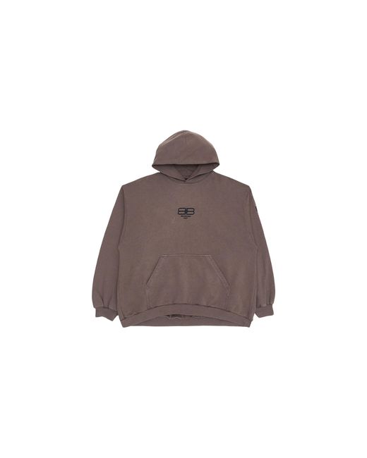 Balenciaga Brown Bb Paris Icon Embroidered Oversized Hoodie "Dusk" 570811 Tmvg6 9642" for men