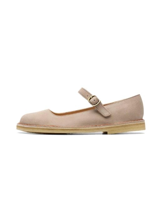 Clarks Black Desert Jane Slipper "Sand Suede" 26180449"