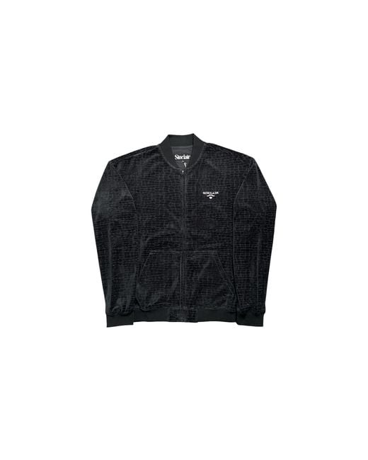 Sinclair Black Croc Jacquard Velour Track Jacket Smt223" for men