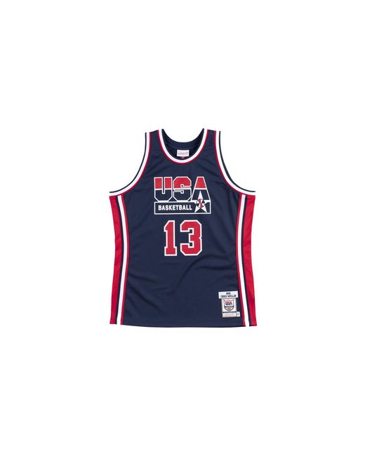 Mitchell & Ness Black Authentic Jersey Team Usa 1992 Chris Mullin Ajy4Gs18417 Usanavy92Cmu" for men