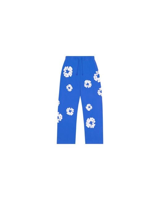 DENIM TEARS Blue Cotton Wreath Baggy Sweatpants Dt162" for men