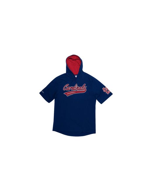 Mitchell & Ness Blue Mlb Short Sleeve Hoodie "St. Louis Cardinals" Hdssaj19007 Slcnavy" for men
