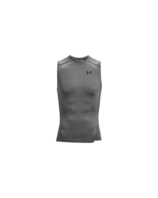 Under Armour Black Heatgear Compression Sleeveless "Carbon Heather 1361522 090" for men