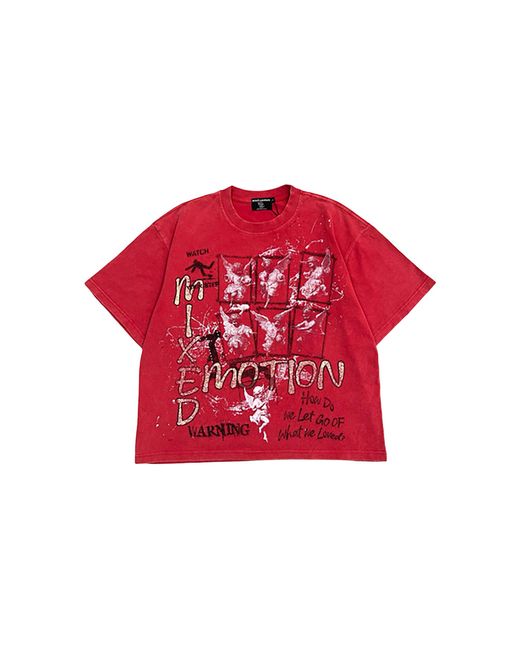 Mixed Emotions Red Crimson T-Shirt Mixe015" for men