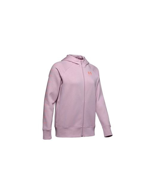 Under Armour Purple Rival Fleece Sportstyle Hoodie Fog Peach" 1348559 694"