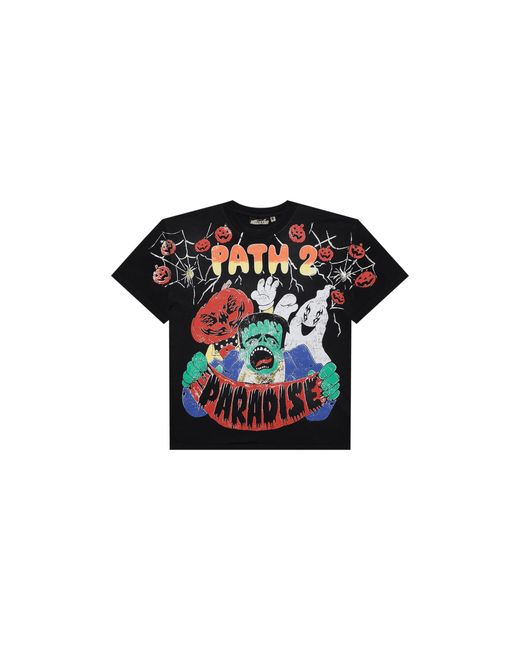 HELLSTAR Black Spooky Character Tshirt Hsh2Te01 Blac" for men