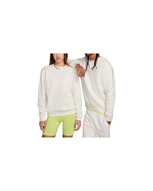 Nike Black Sportswear Club Fleece Crewneck Sweatshirt "Sail Bv2662 133" for men