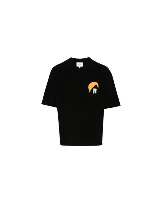 Rhude Black Moonlight Knit T-Shirt Rhpf24Tt01867 Bcy" for men