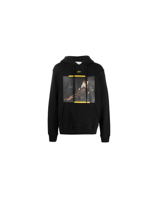 Off-White c/o Virgil Abloh Black Arrow Caravaggio St. Fran Slim Hoodie Ombb097C99Fle0161001" for men