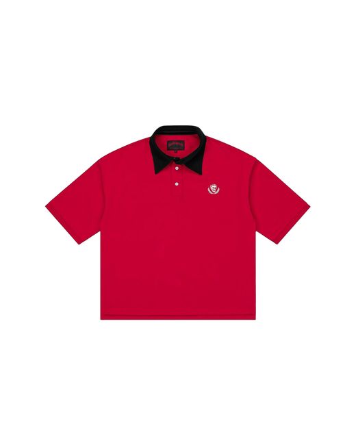 GODSPEED NEW YORK Red Victor Minimal Crest Polo Gs515" for men