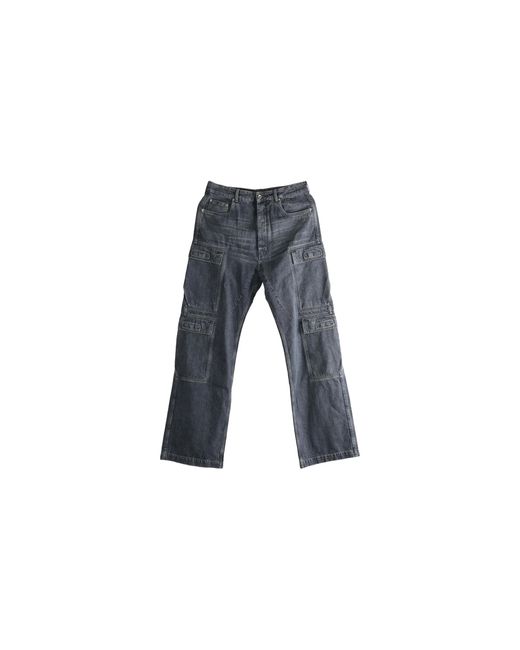 Rick Owens Black Double Cargo Jeans "Washed" Du02E7361 Dgy 58" for men
