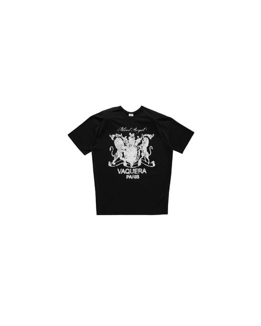 VAQUERA Black Shoulder Pads T-Shirt Vaq10T017" for men