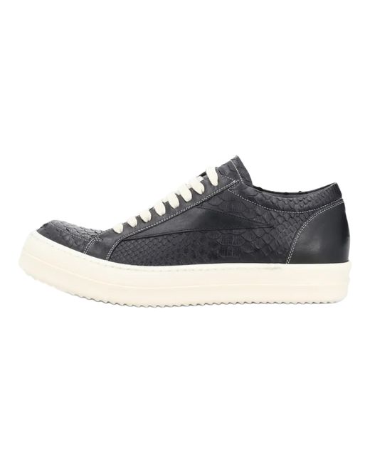 Rick Owens Black Vintage Low "Embossed Python Milk" Rr01F2897 Lbhpyx 991" for men