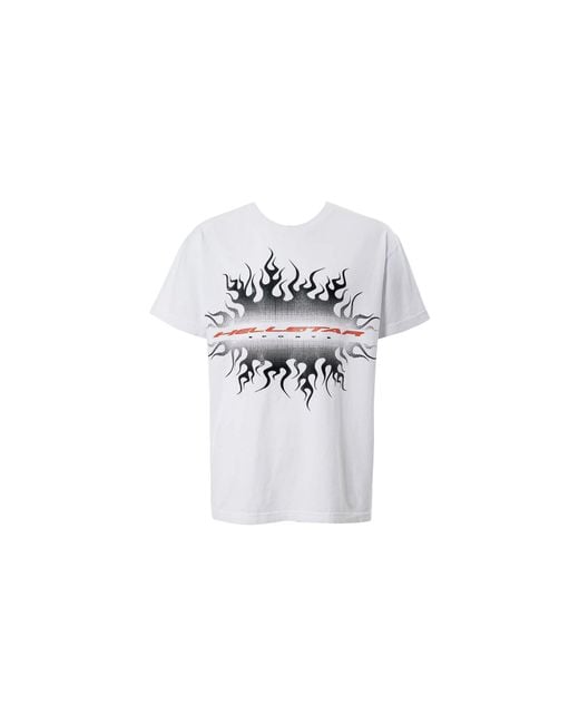 HELLSTAR Black Gradient Flame Sports Logo T-Shirt Hsr352" for men