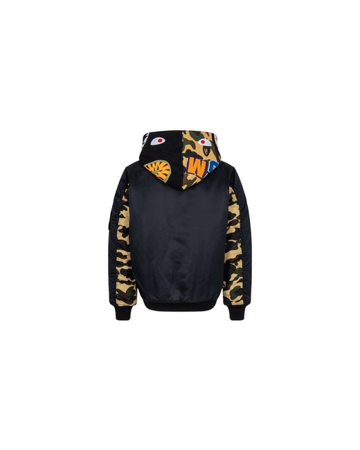 A Bathing Ape Black Shark Hoodie Ma-1 Camo" Jk M141002 C" for men
