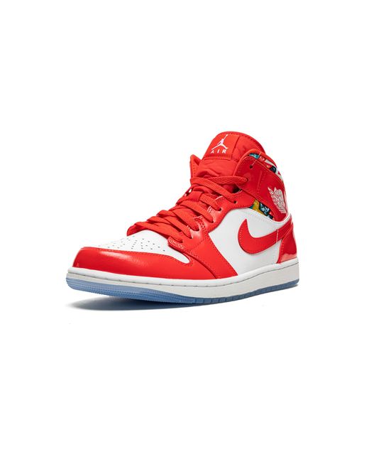 Nike Red Air 1 Mid Se "Barcelona Sweater" Dc7294 600" for men