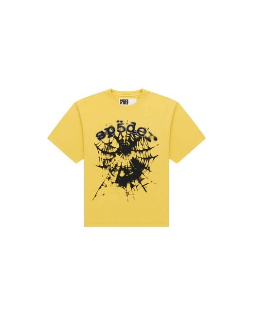 Sp5der Black Scattered Og Web V2 T-Shirt 409" for men