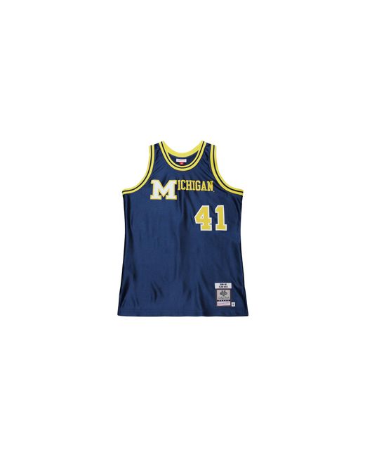Mitchell & Ness Blue Dark Jersey "Ncaa Michigan Wolverines 1989 Glen Rice" Jy10770 Umiasbl" for men