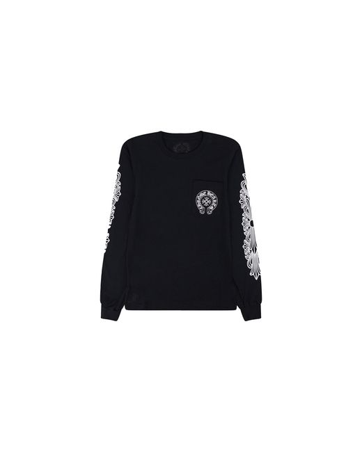 Chrome Hearts Black Horseshoe Logo/S T-Shirt Chrm0006" for men