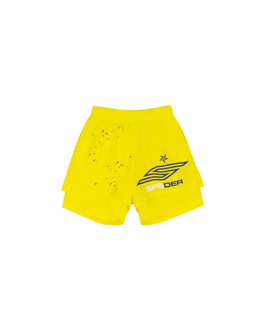 Sp5der Yellow Pro Double Layer Shorts 70" for men