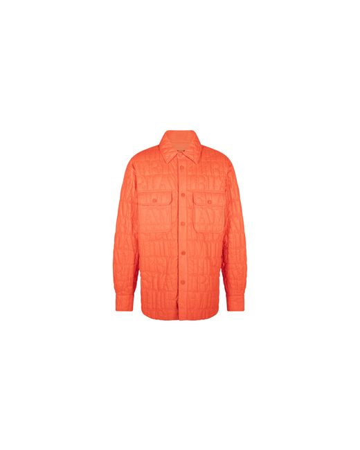 Amiri Red Quilted Logo Over Shirt Casual Button-Down Msl011_665" for men