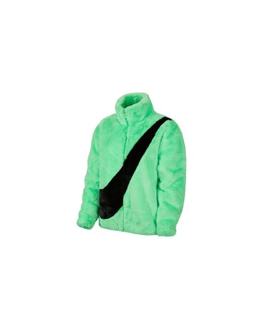 Nike Green Sportswear Faux Fur Jacket Cu6558 328"