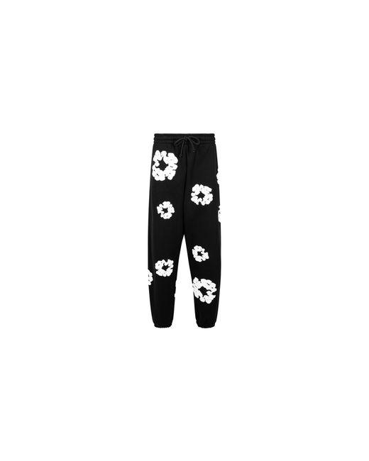 DENIM TEARS Black Cotton Wreath Sweatpants Dt25" for men