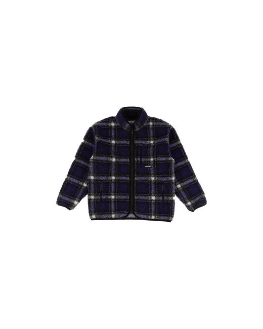 Gramicci Blue Knit Shadow Plaid Sherpa Jacket G4Fu J135" for men