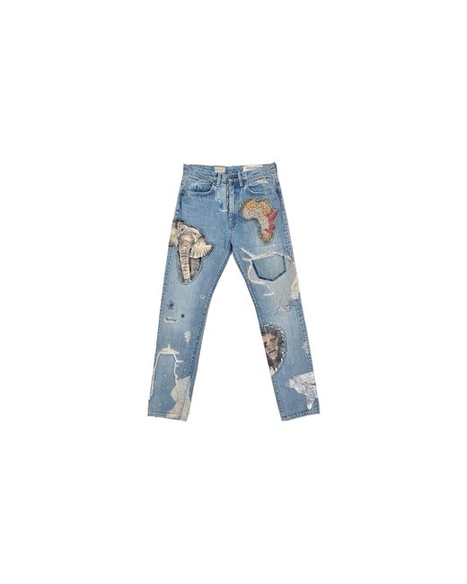 Kapital Black 14Oz Denim 5P Africa Elements Remake