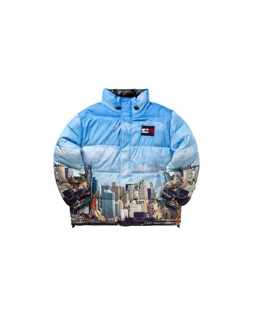 AWAKE NY Blue X Tommy Hilfiger Reversible Puffer Jacket "Liberty Skyline" Dm0Dm17384Bds" for men