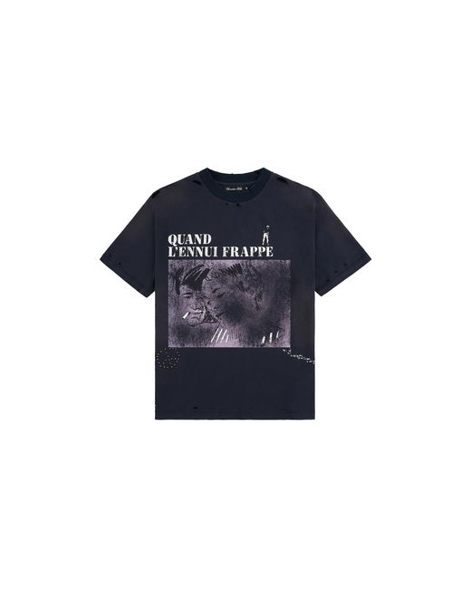 Boredom Kills Blue French T-Shirt Bk005" for men
