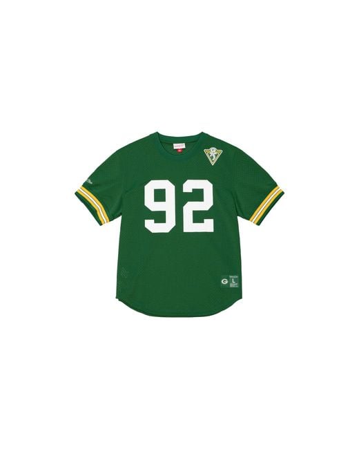 Mitchell & Ness Green Nfl N&N Mesh Crewneck Packers 1994 Reggie "Dark" Nnmpmg18061 Gbpdkgn94Rwh" for men