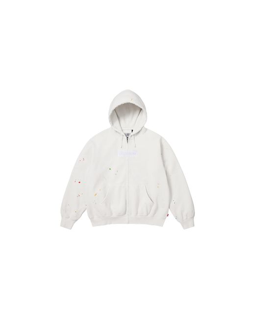 Supreme Black Mm6 Maison Margiela Box Logo Zip Up Sweatshirt "Ss26