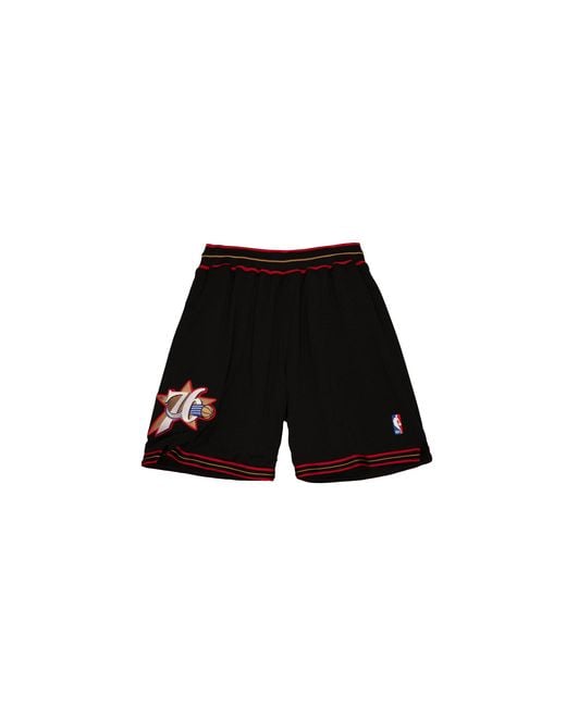 Mitchell & Ness Black Nba Authentic Road Shorts 76Ers 97-98 "76Ers" Ashrgs18129 P76Blck97" for men