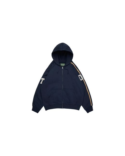 DENIM TEARS Blue Chenille Patch Zip Hoodie Dt914" for men